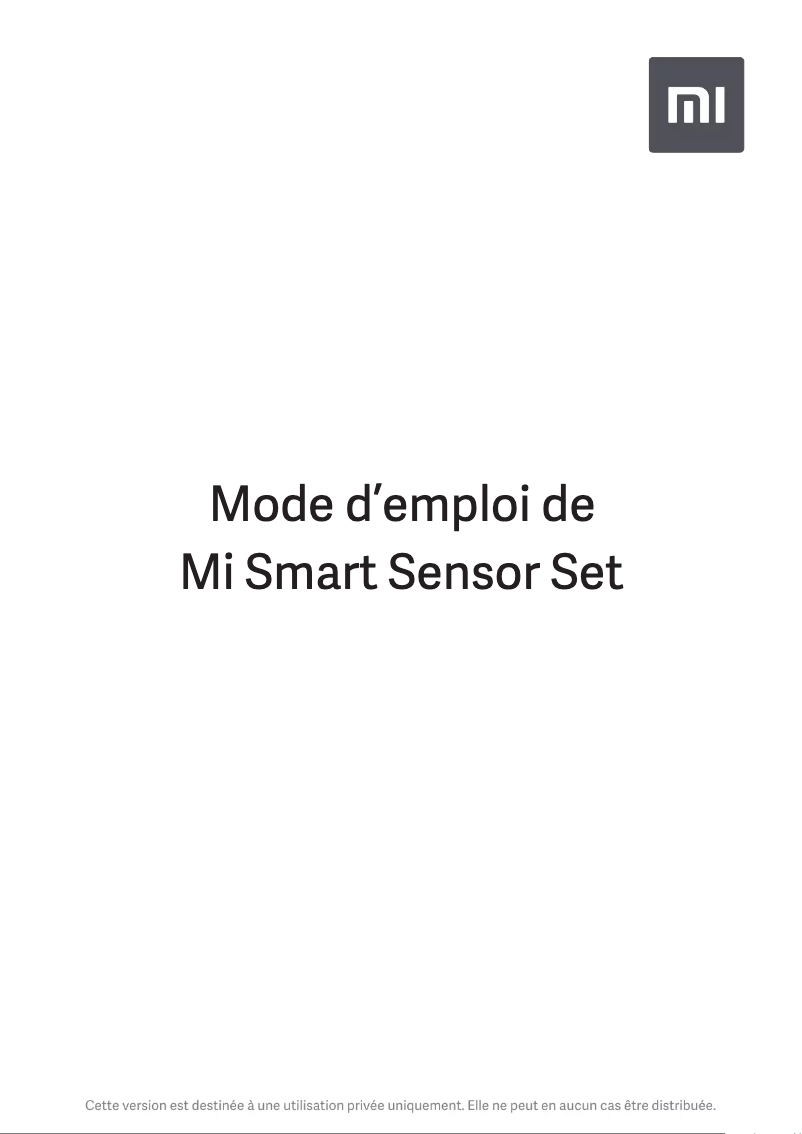 Imagen de la primera página del manual del dispositivo Mi Smart Sensor Set
