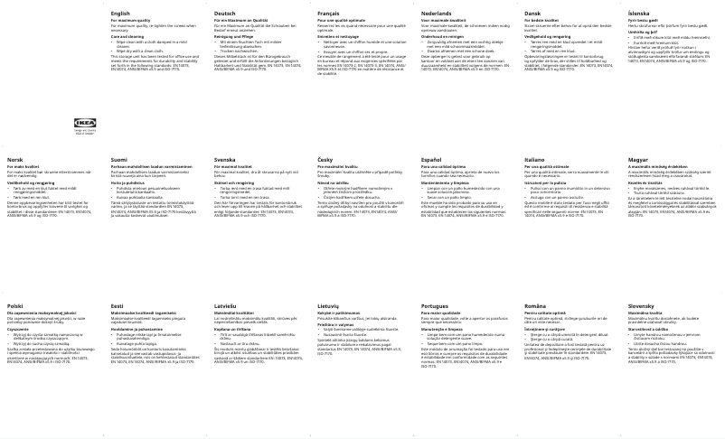 Página 1 del manual Manual de usuario Ikea BEKANT 205.913.70