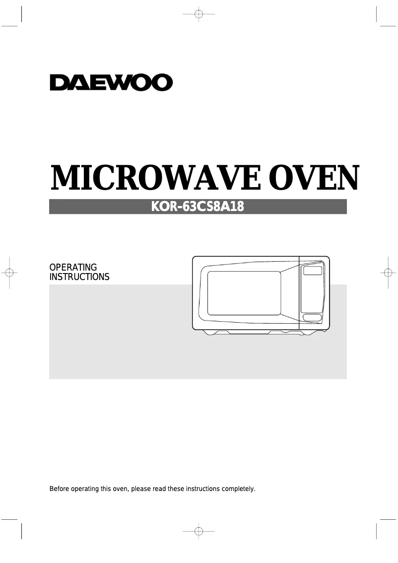 Imagen de la primera página del manual del dispositivo KOR-63CS