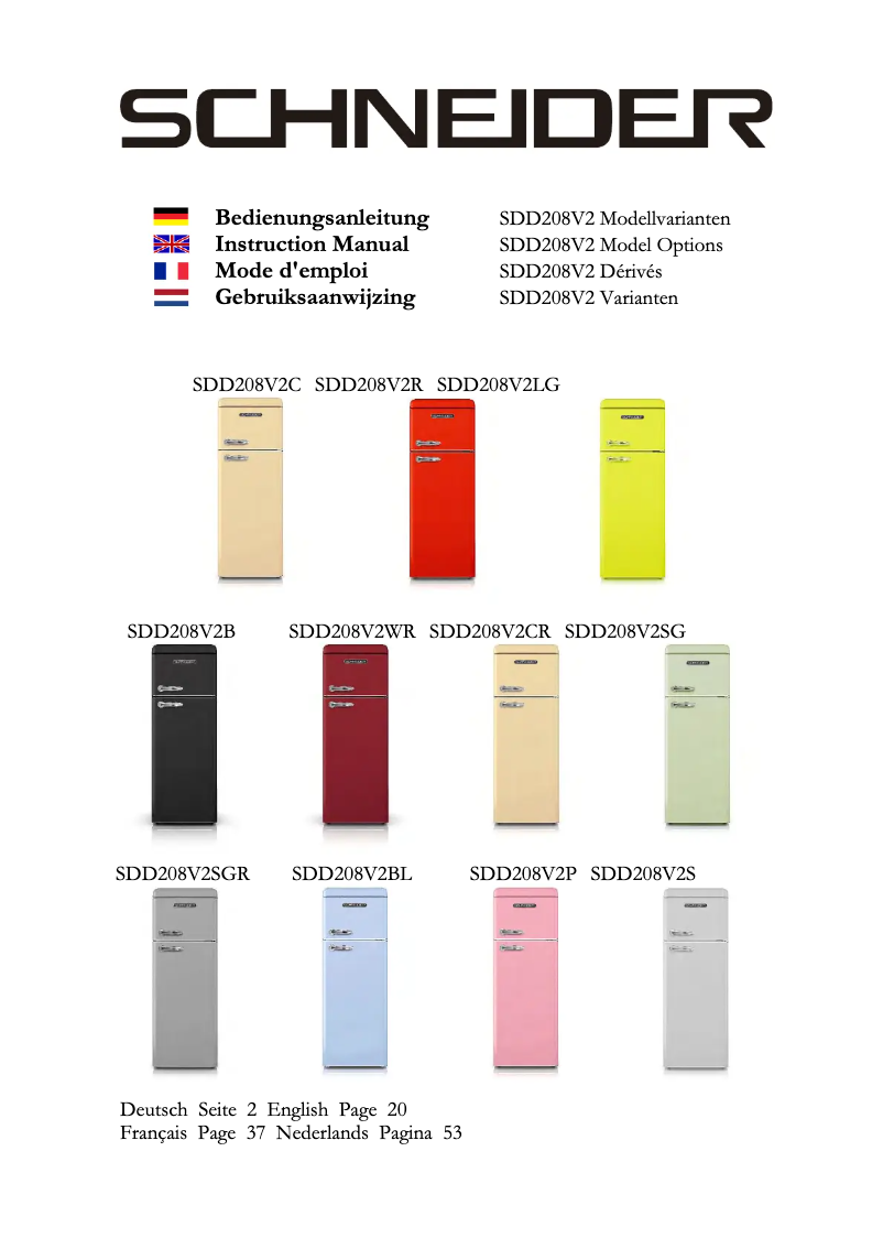 Imagen de la primera página del manual del dispositivo SDD208V2B