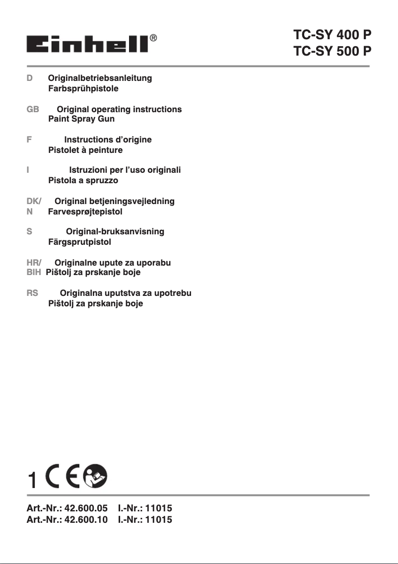 Imagen de la primera página del manual del dispositivo TC-SY 400 P
