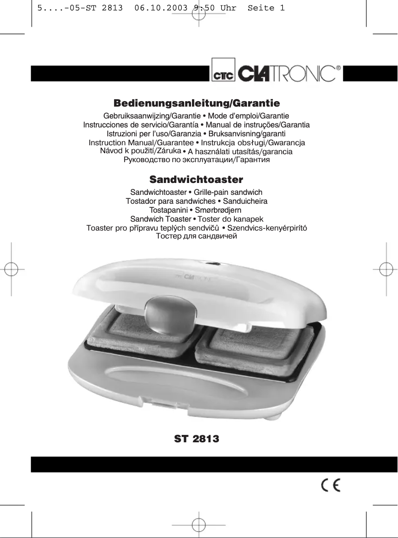 Imagen de la primera página del manual del dispositivo ST 2813