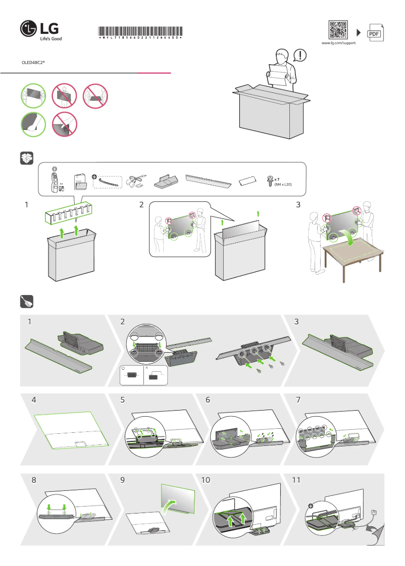 Imagen de la primera página del manual del dispositivo OLED48C28LB