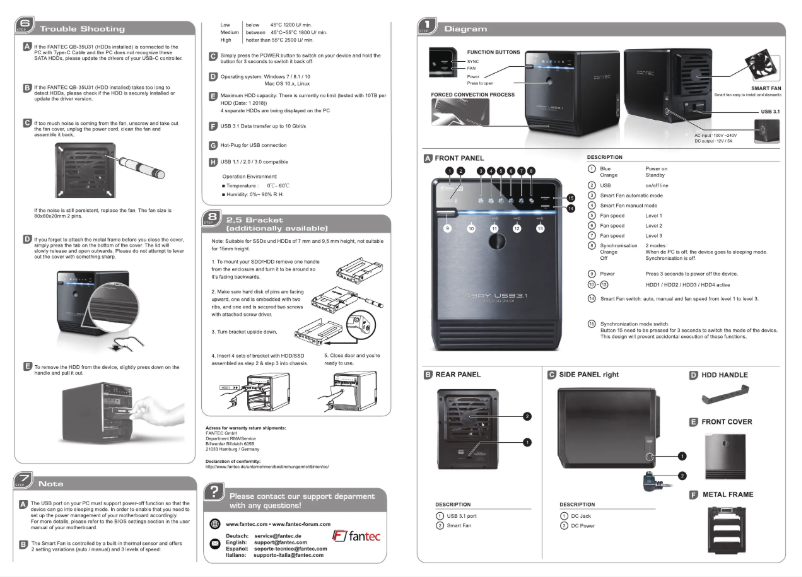 Página 1 del manual Manual de usuario Fantec QB-35U31