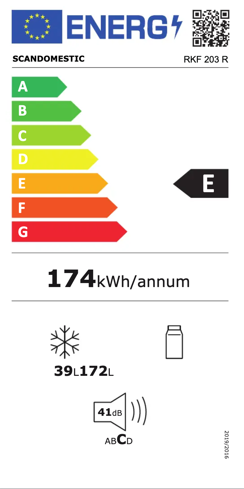 Página 1 del manual Etiqueta energética Scandomestic RKF 203 R