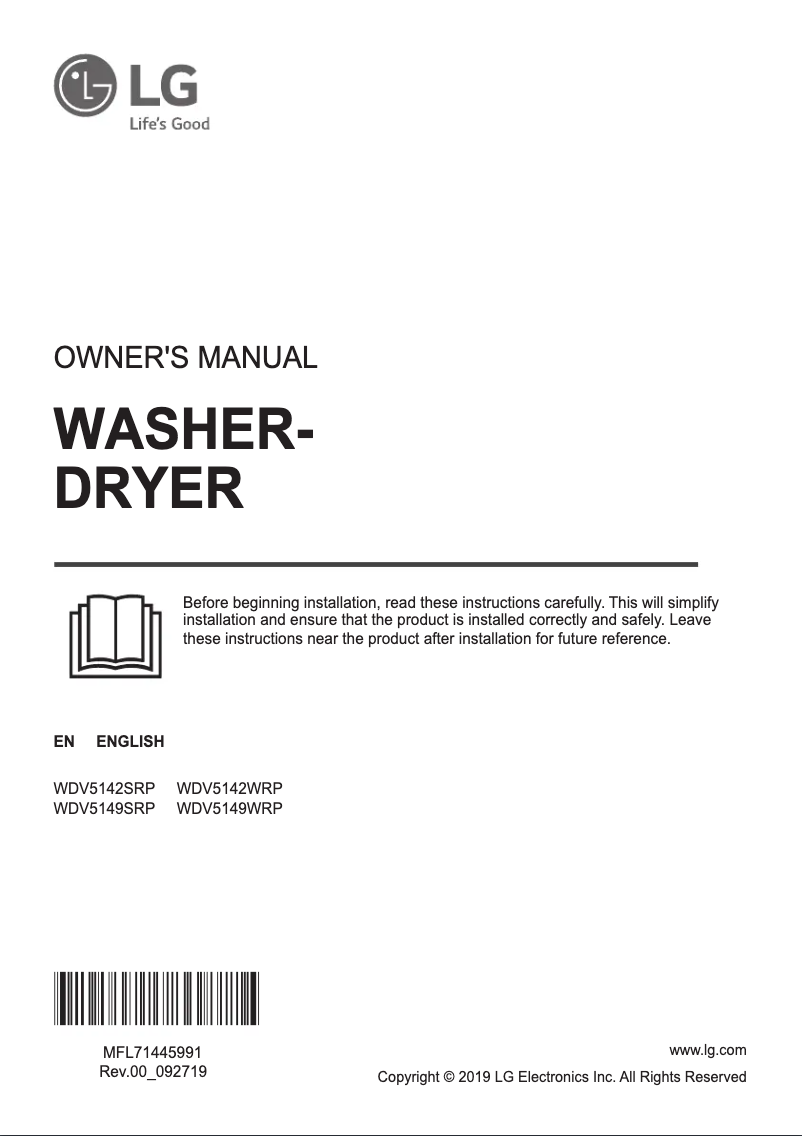 Imagen de la primera página del manual del dispositivo WDV5149SRP