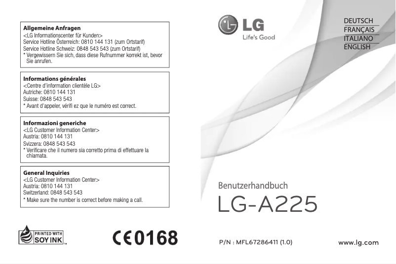 Página 1 del manual Manual de usuario LG LGA225GO