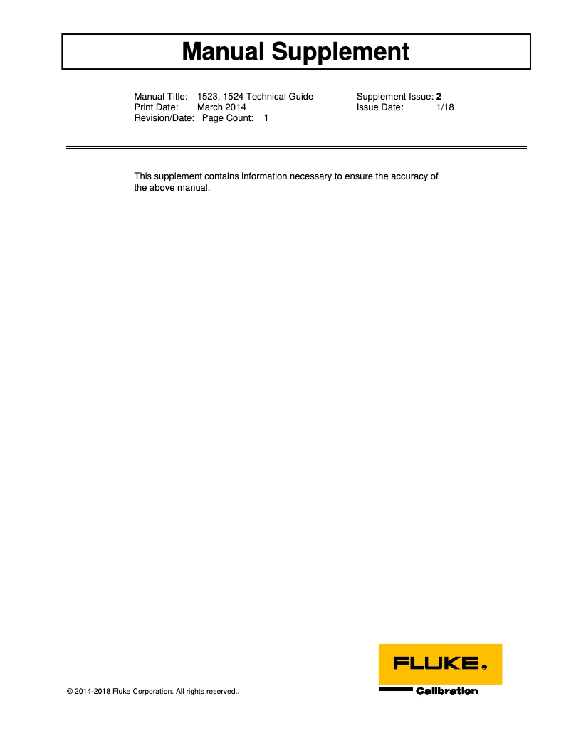 Página 1 del manual Manual de usuario Fluke 1524