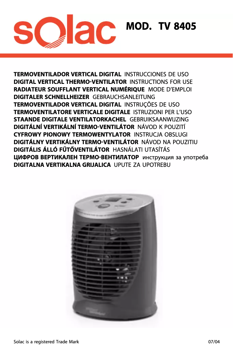 Imagen de la primera página del manual del dispositivo TV8405/06