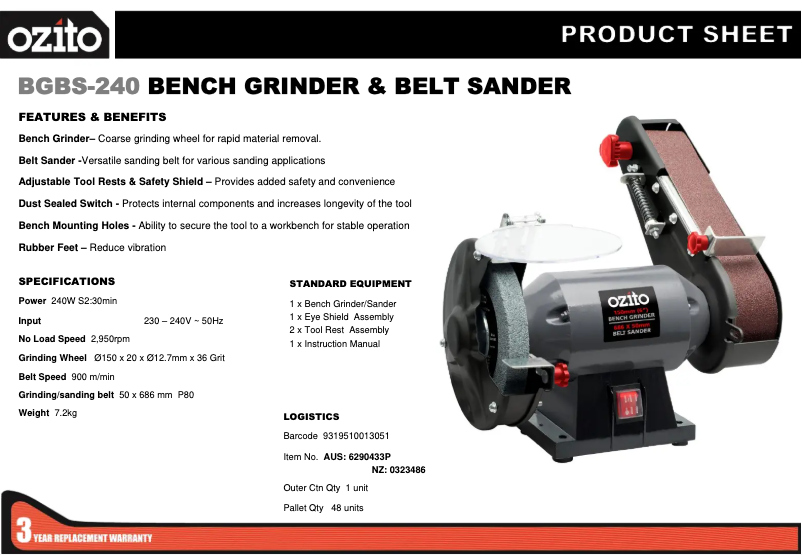 Imagen de la primera página del manual del dispositivo BGBS-240