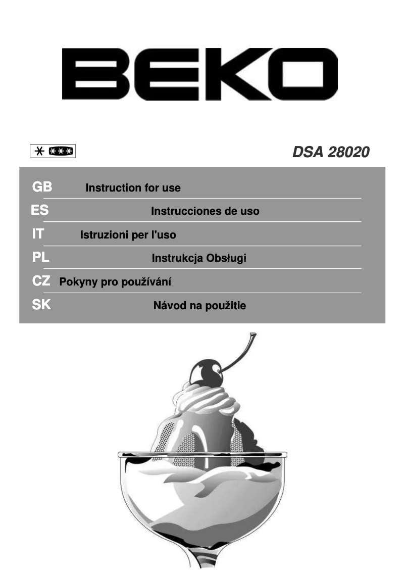 Página 1 del manual Manual de usuario Beko DSA28020
