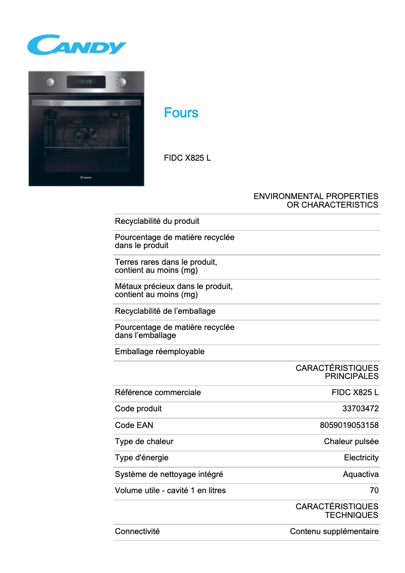 Imagen de la primera página del manual del dispositivo FIDC X825 L