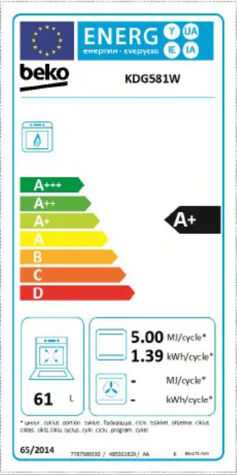 Imagen de la primera página del manual del dispositivo KDG581