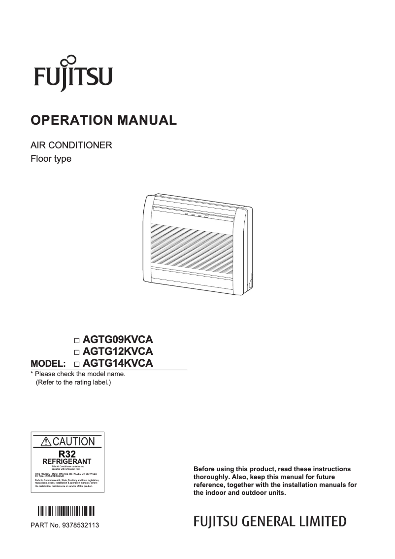 Imagen de la primera página del manual del dispositivo SET-AGTG14KVCA