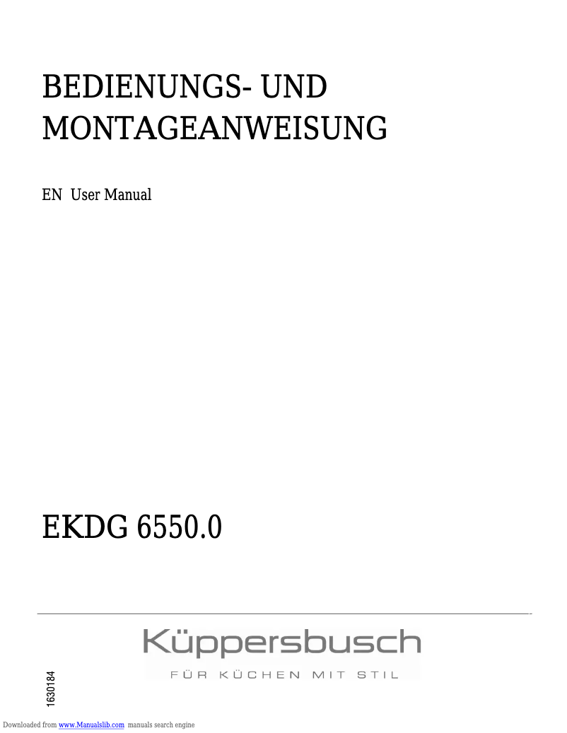 Página 1 del manual Manual de usuario Küppersbusch EKDG6550.0