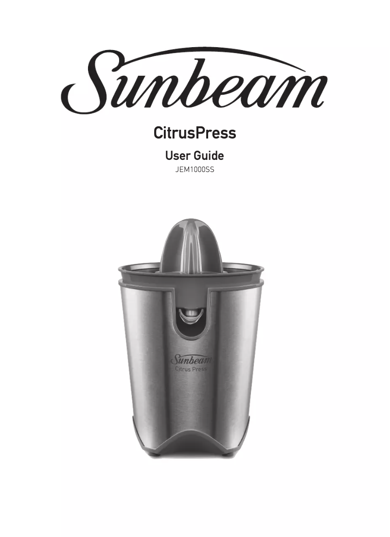 Página nº 1 - Manual de usuario Sunbeam CitrusPress JEM1000