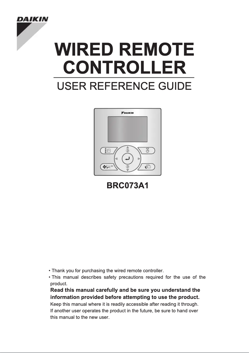Página nº 1 - Manual de usuario Daikin BRC073A1