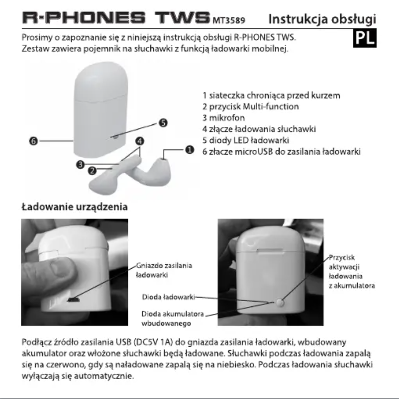 Página 1 del manual Manual de usuario Media-Tech R-Phones TWS MT3589