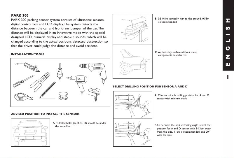 Imagen de la primera página del manual del dispositivo PARK 300