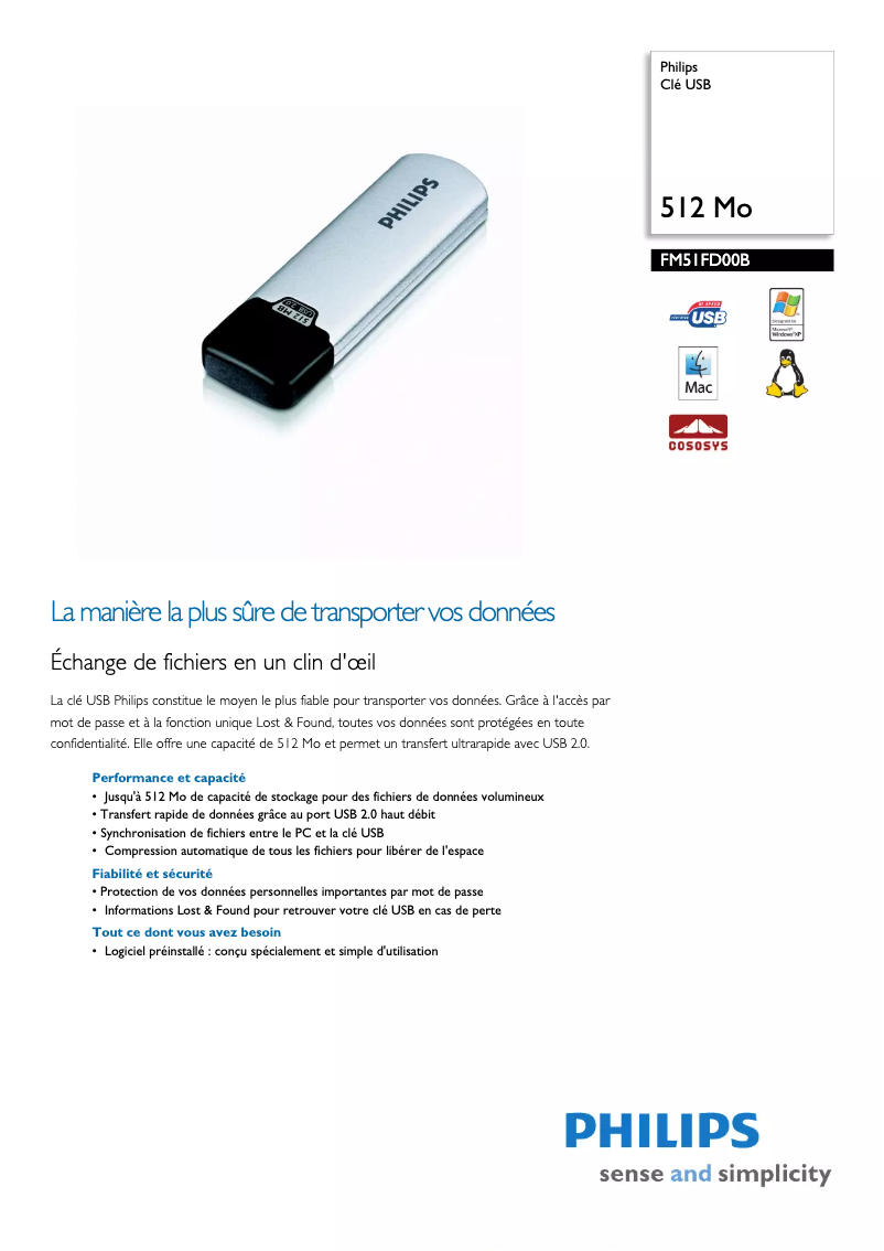 Página nº 1 - Ficha técnica Philips FM51FD00B