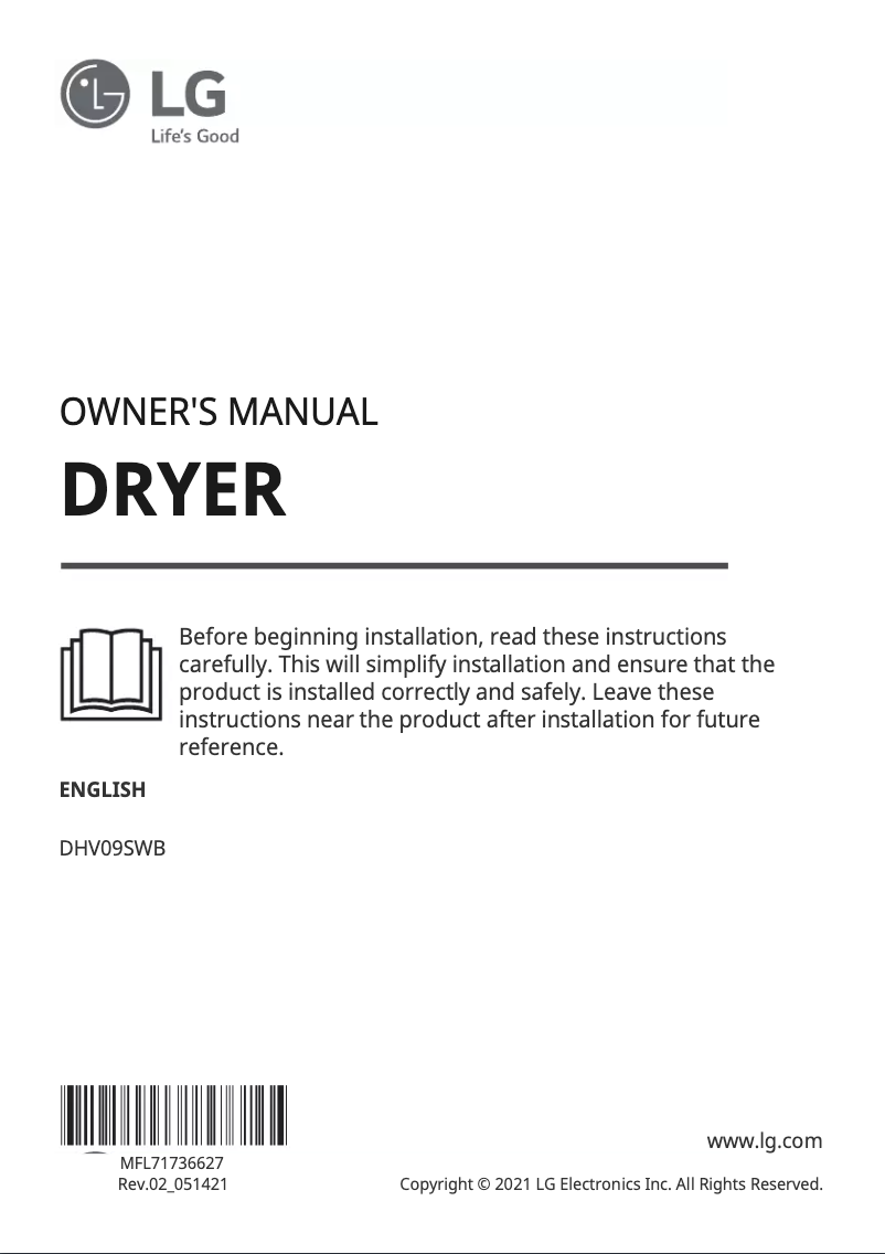 Página 1 del manual Manual de usuario LG DHV09SWB