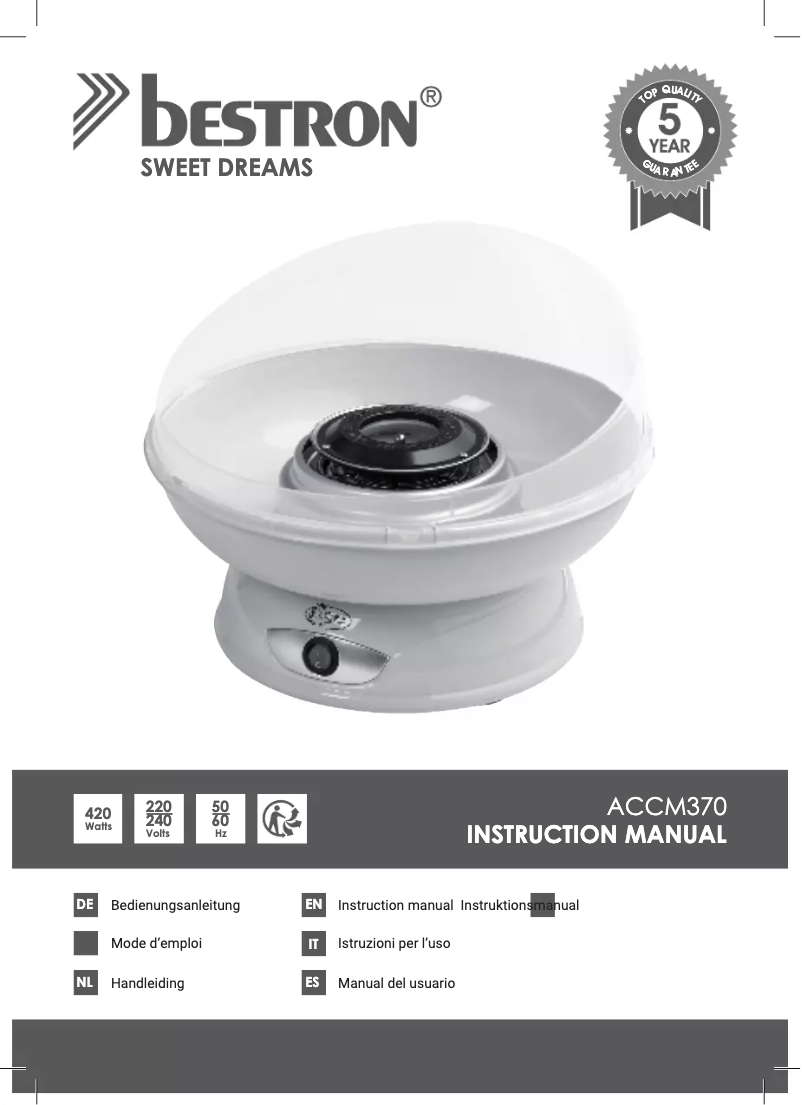 Página nº 1 - Manual de usuario Bestron ACCM370