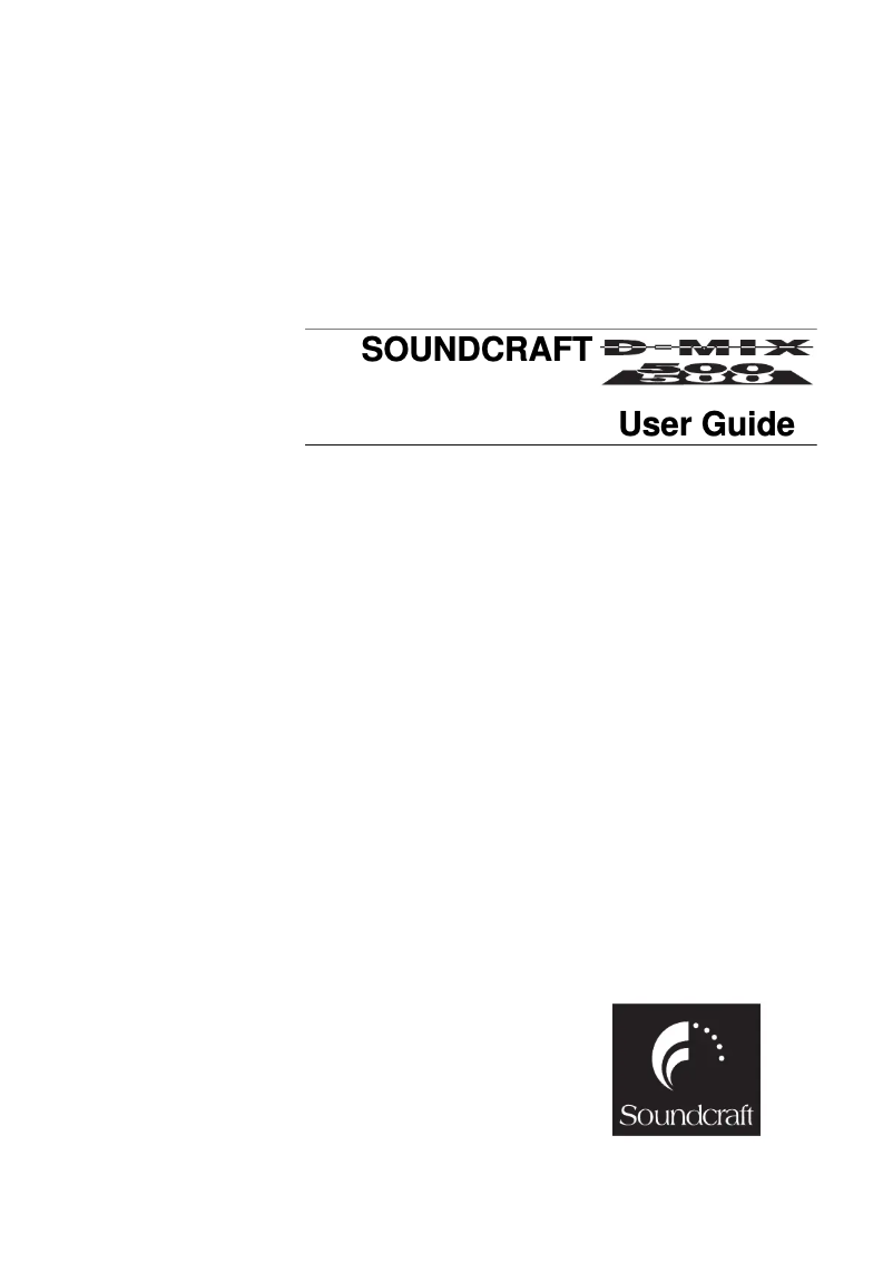 Página nº 1 - Manual de usuario Soundcraft D-Mix 500