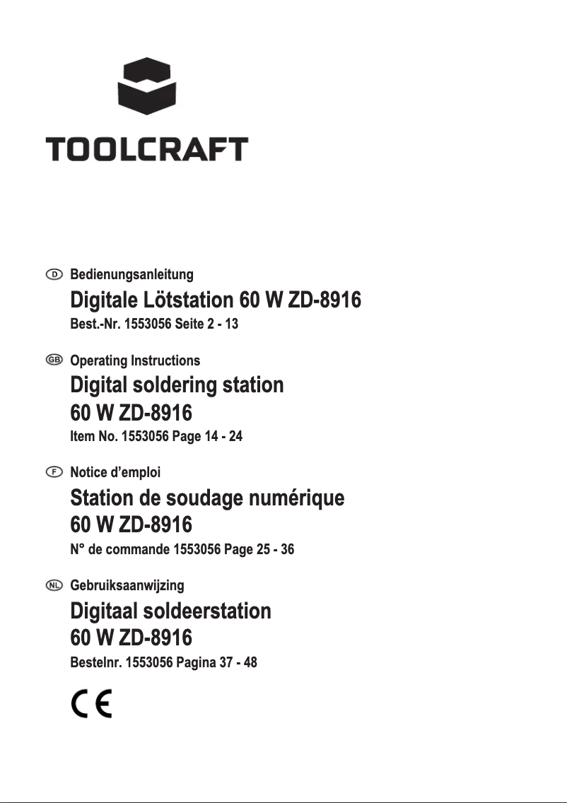 Página 1 del manual Manual de usuario Toolcraft ZD-8916