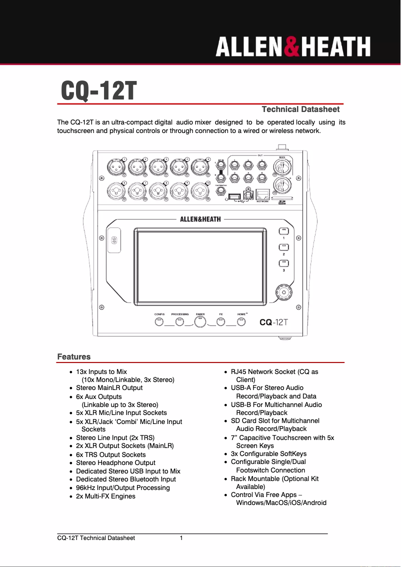 Imagen de la primera página del manual del dispositivo CQ-12T