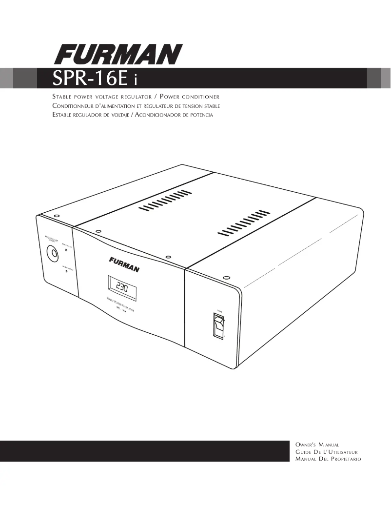 Página 1 del manual Manual de usuario Furman SPR-16E i