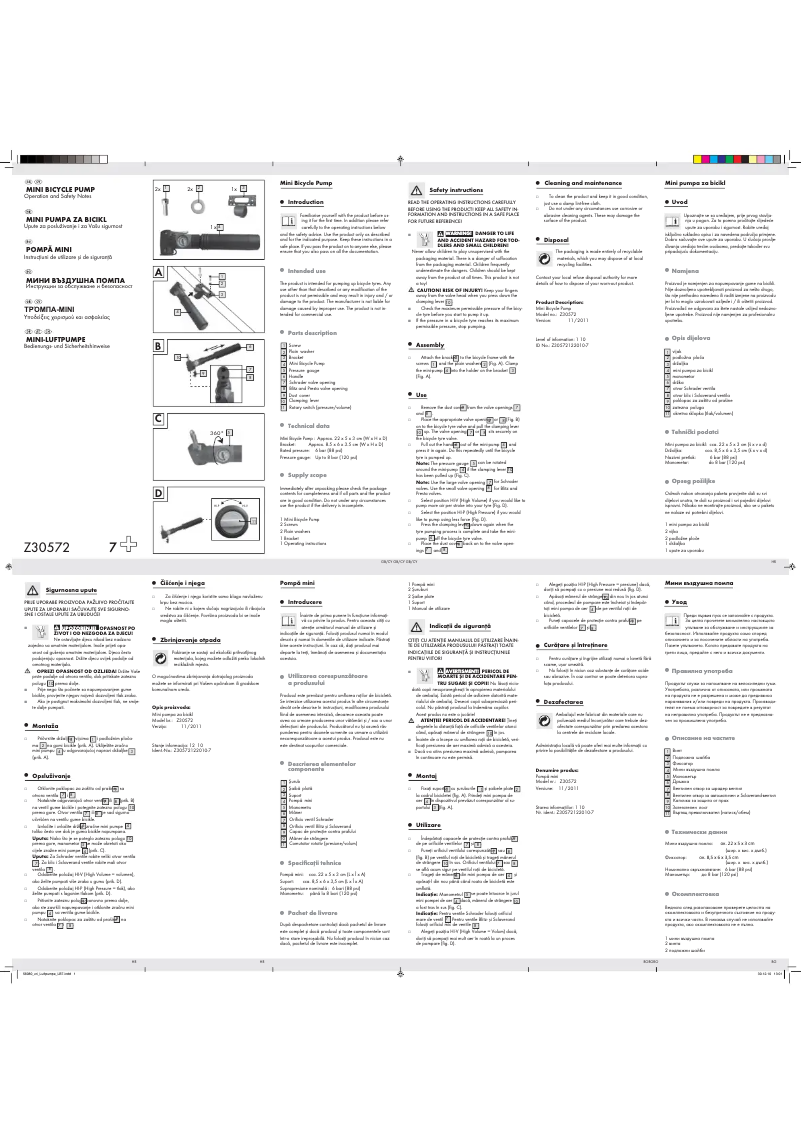 Página nº 1 - Manual de usuario Crivit Z30572