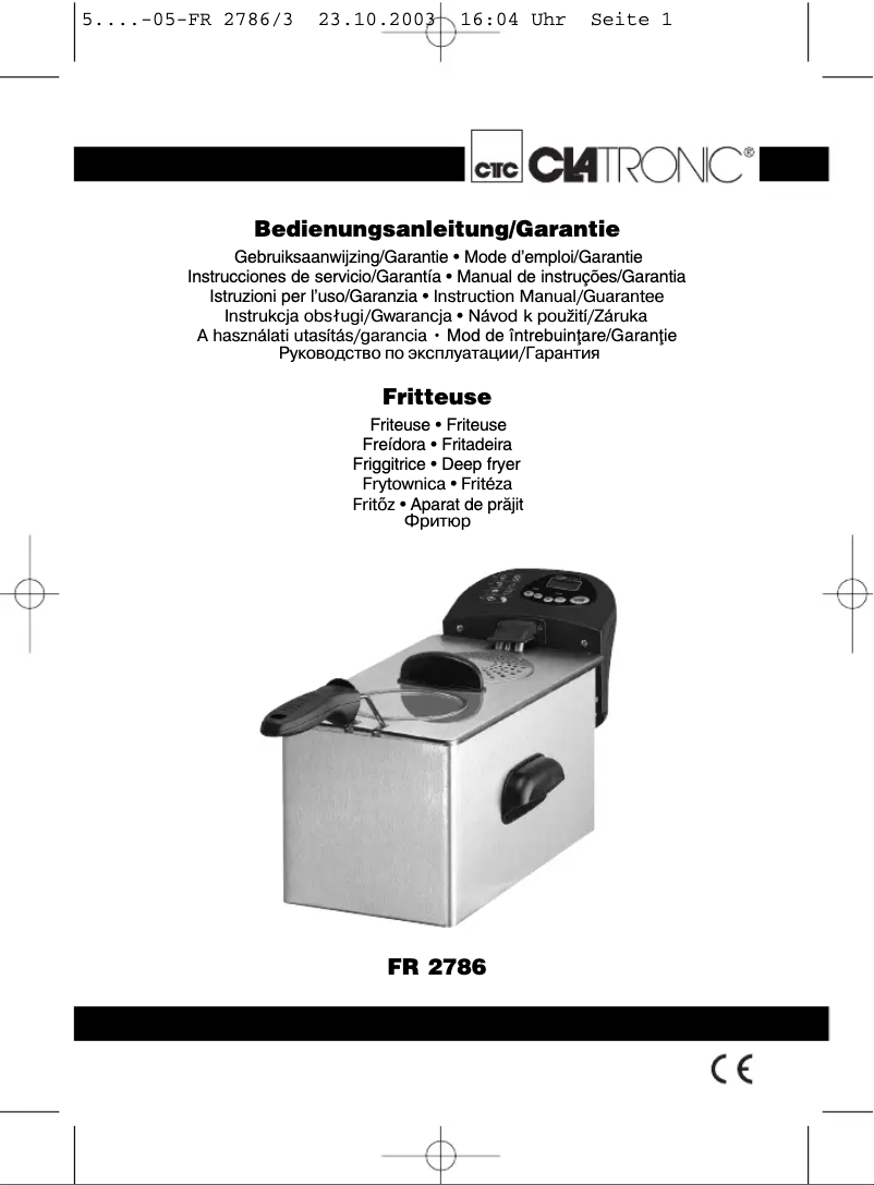 Imagen de la primera página del manual del dispositivo FR 2786