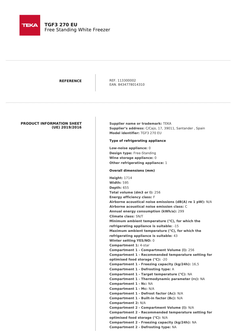 Imagen de la primera página del manual del dispositivo TGF3 270