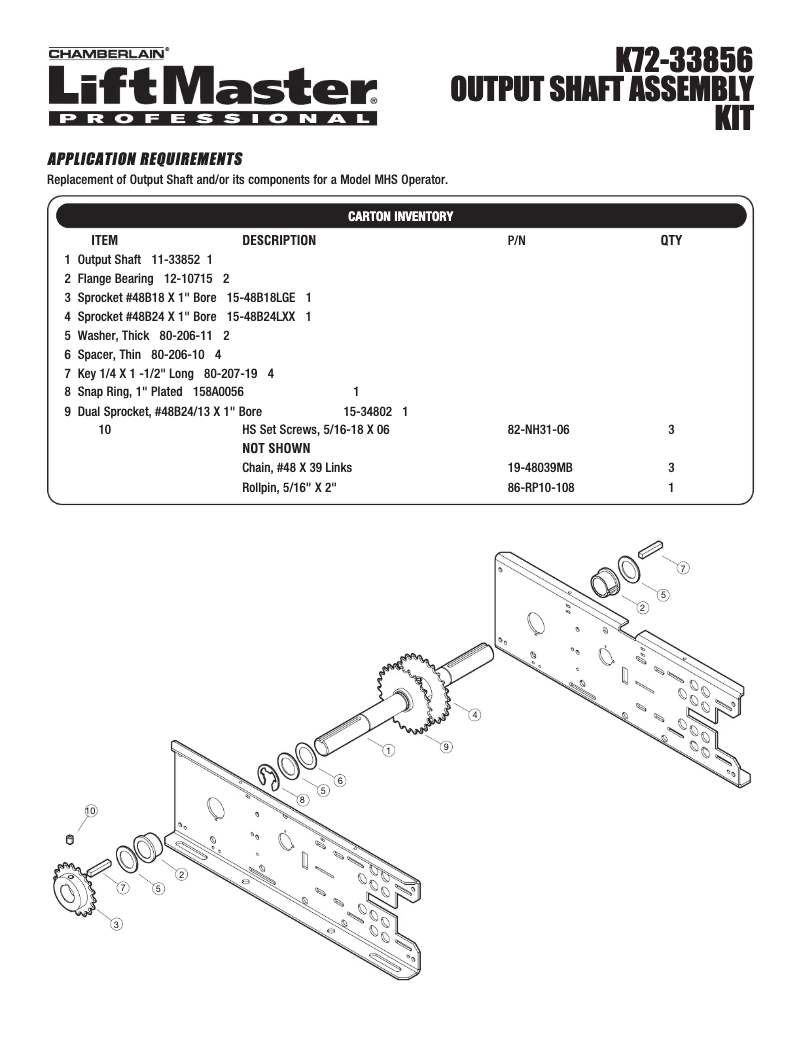 Página 1 del manual Instrucciones / montaje LiftMaster MGJ5011U