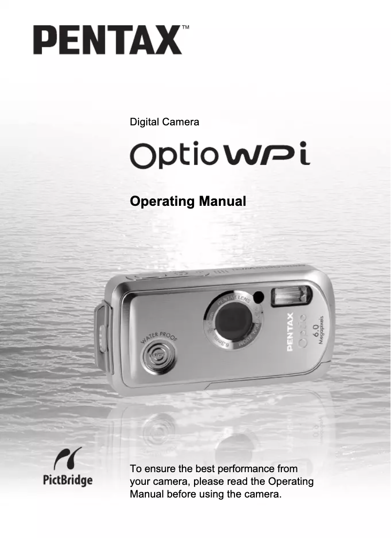 Página nº 1 - Manual de usuario Pentax Optio WPi