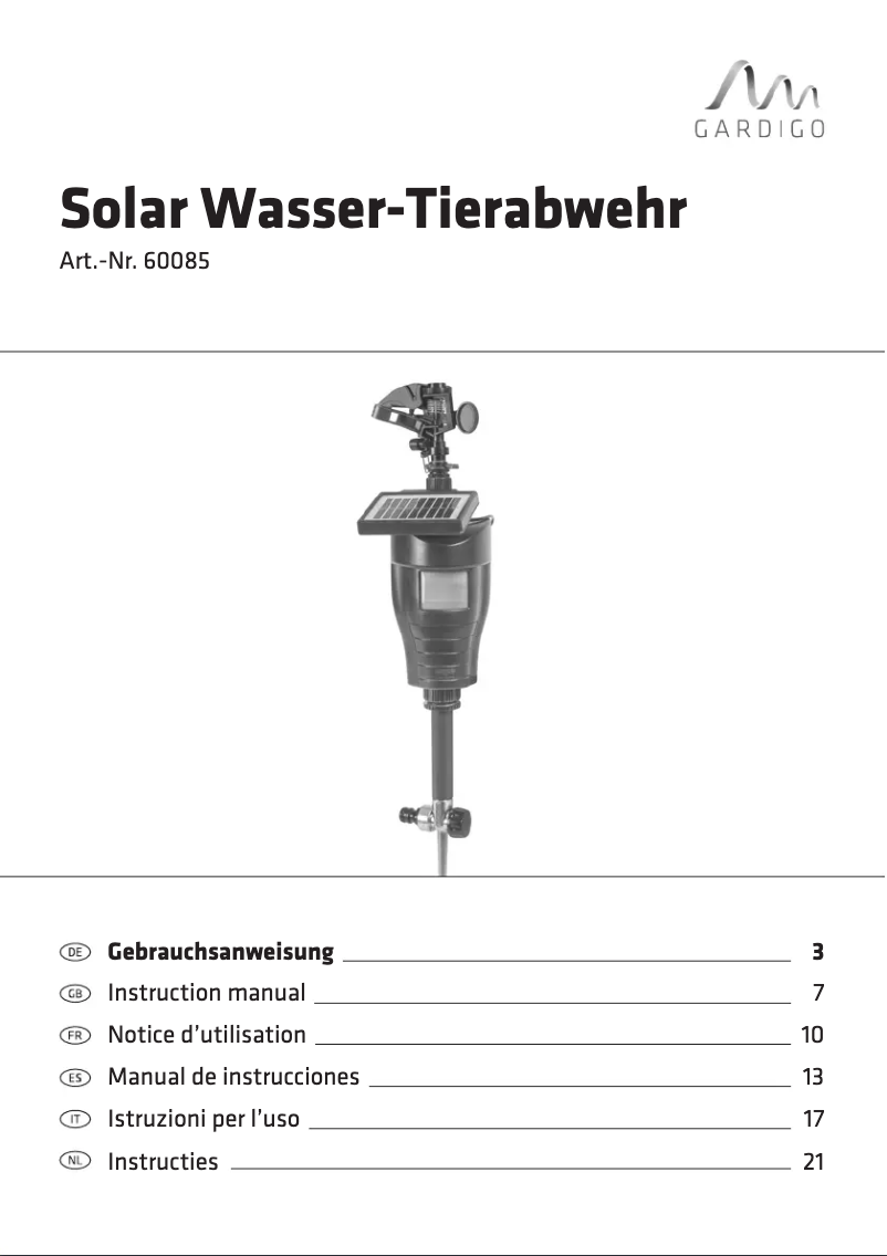 Imagen de la primera página del manual del dispositivo 60085