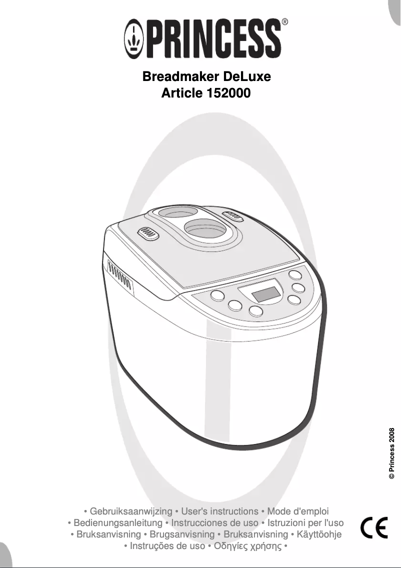 Página 1 del manual Manual de usuario Princess Bread Maker DeLuxe