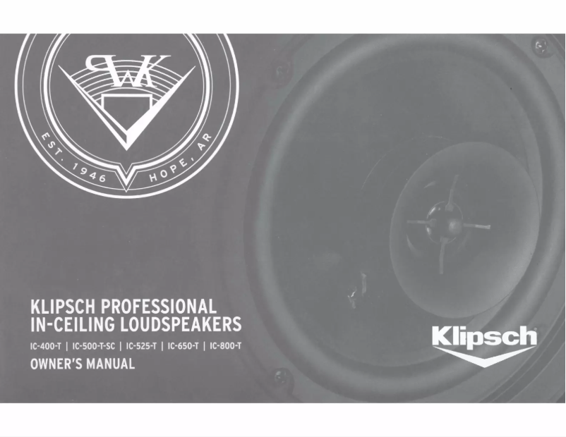 Página 1 del manual Manual de usuario Klipsch IC-650-T