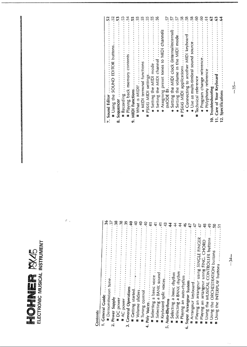 Imagen de la primera página del manual del dispositivo PSK 45