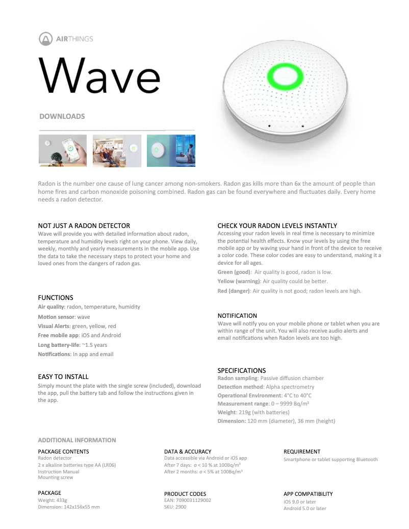 Imagen de la primera página del manual del dispositivo Wave