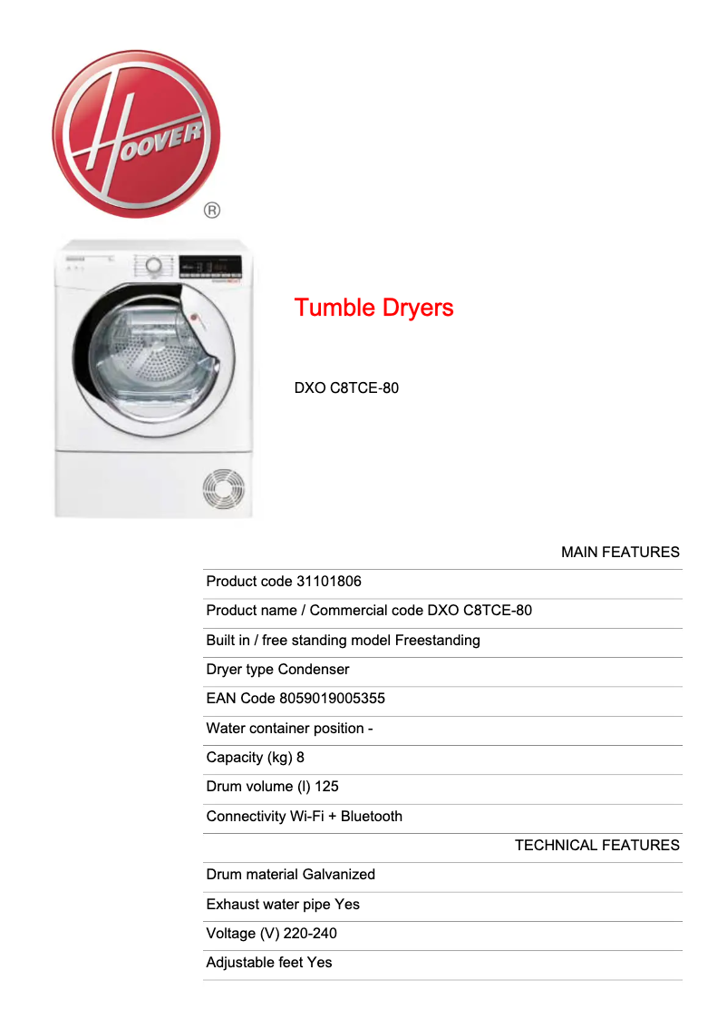 Imagen de la primera página del manual del dispositivo DXO C8TCE-80