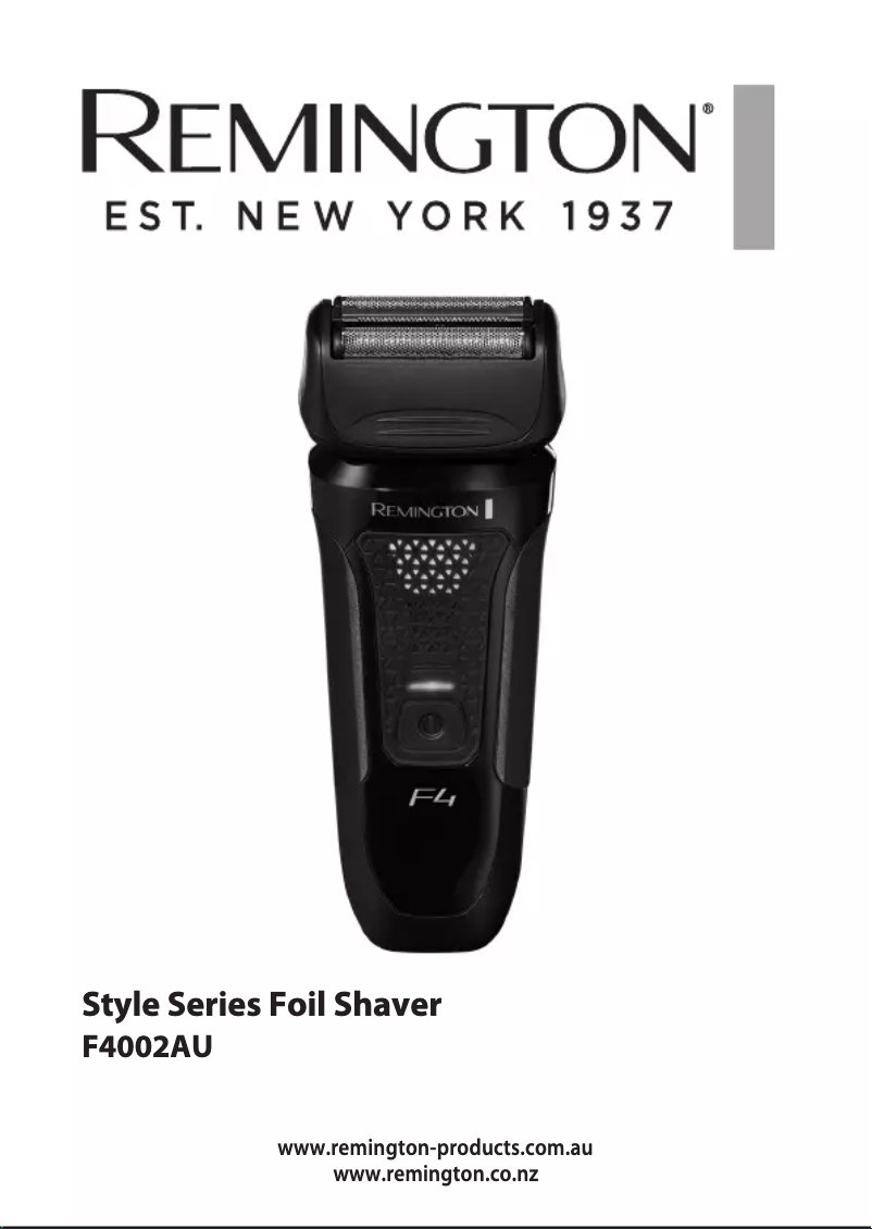 Página 1 del manual Manual de usuario Remington F4 Style Series F4000
