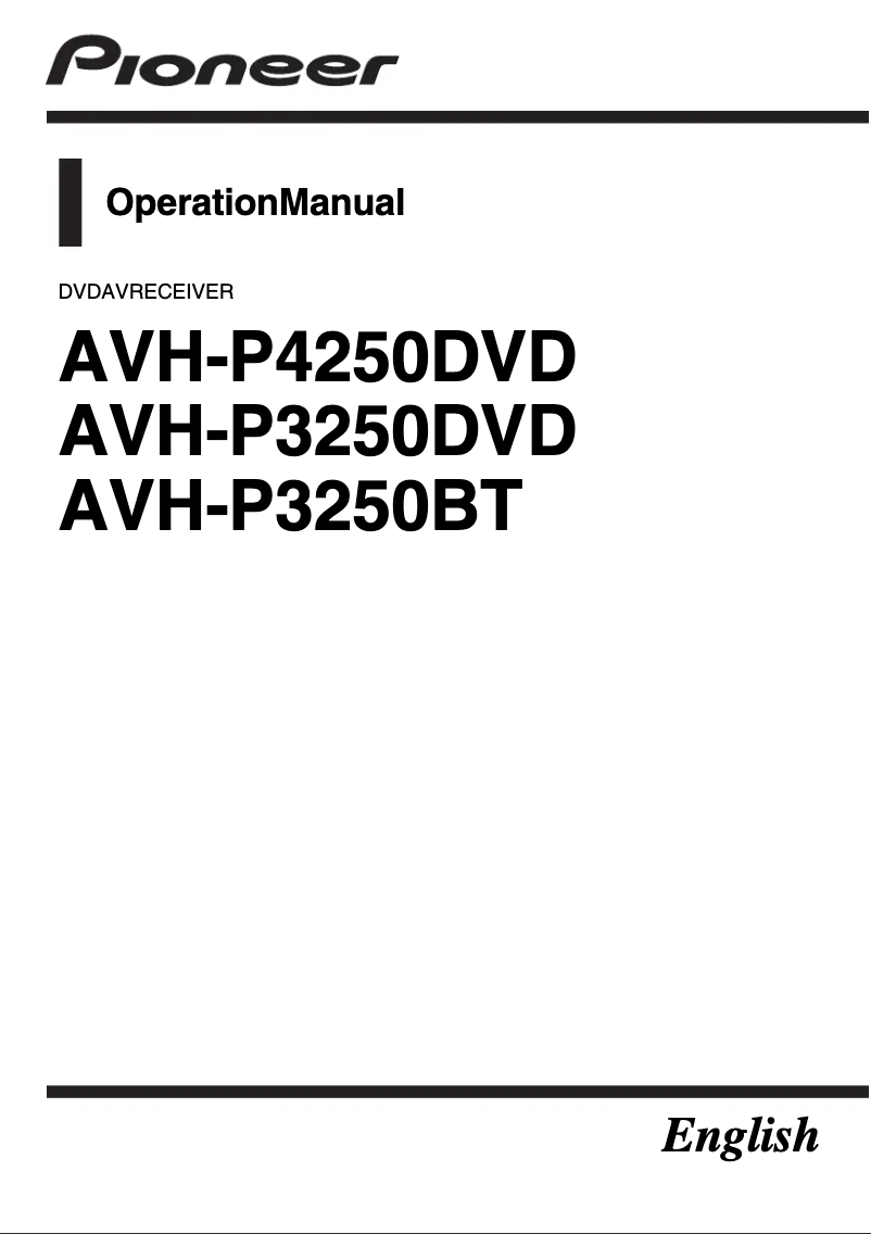 Imagen de la primera página del manual del dispositivo AVH-P3250BT