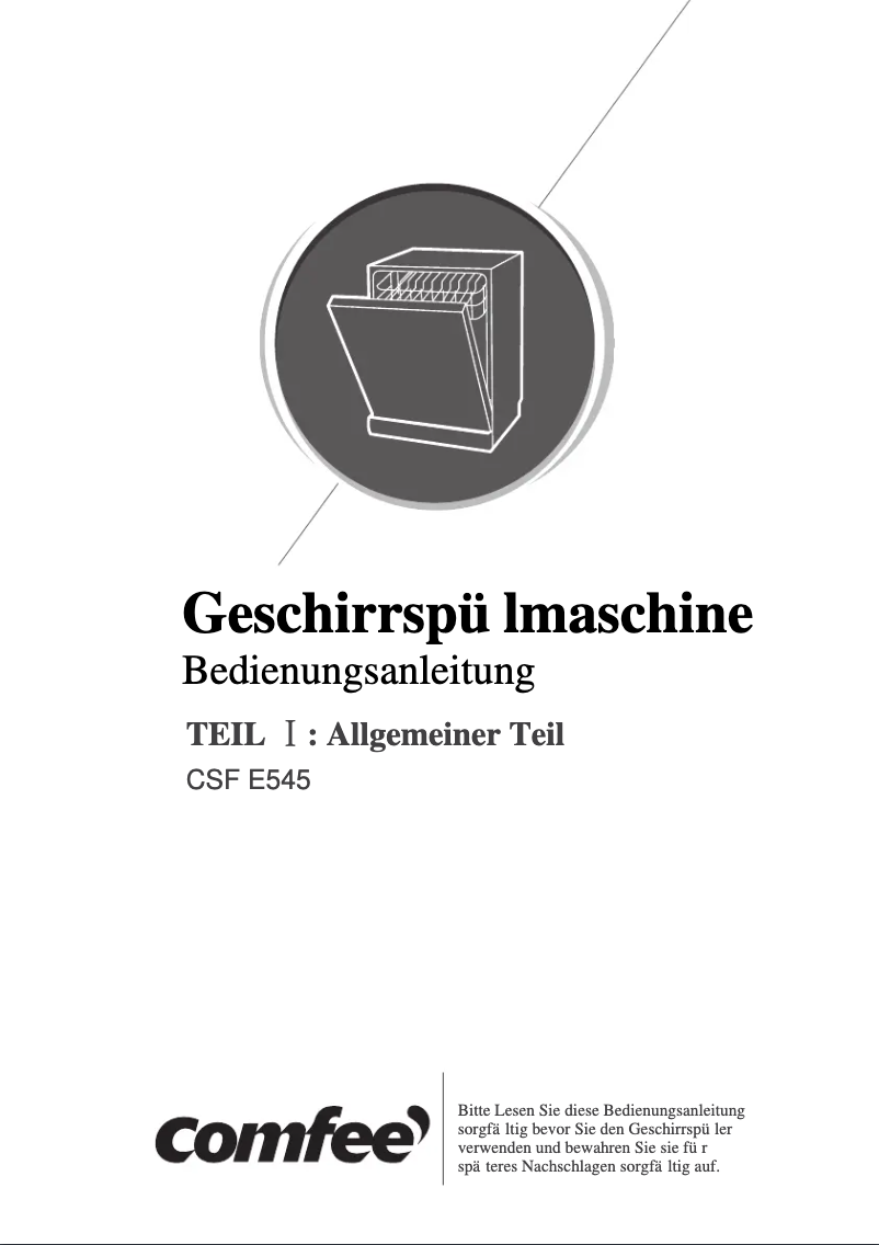 Imagen de la primera página del manual del dispositivo CSF E545