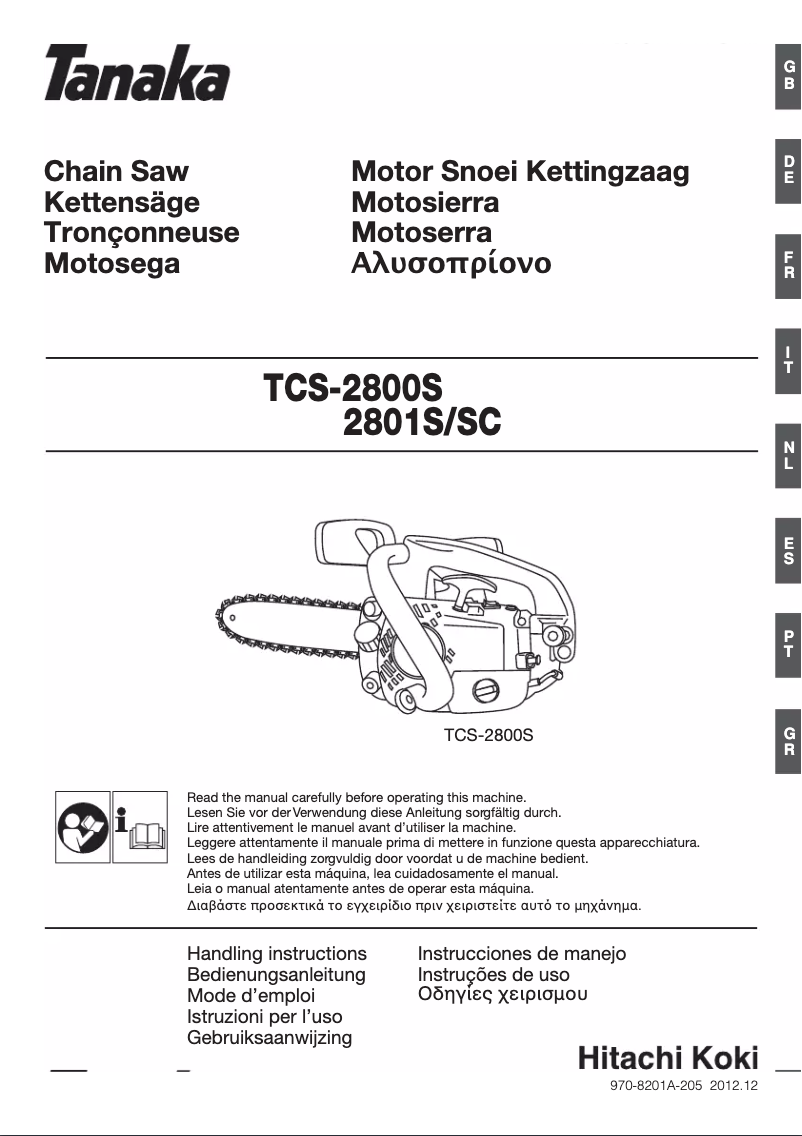 Imagen de la primera página del manual del dispositivo TCS 2800S