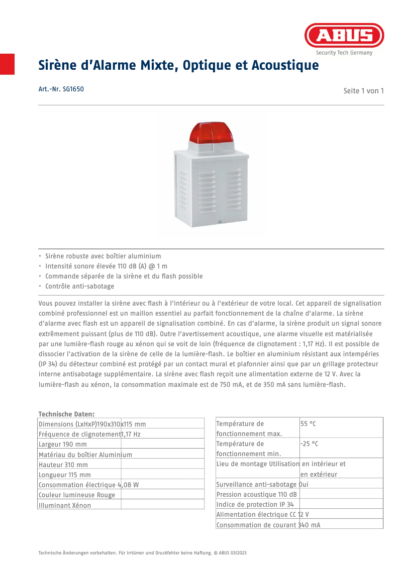 Imagen de la primera página del manual del dispositivo SG1650