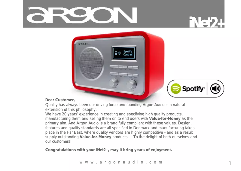 Imagen de la primera página del manual del dispositivo INet2+