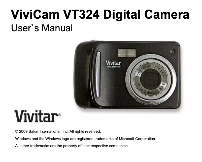 Página 1 del manual Manual de usuario Vivitar ViviCam VT324