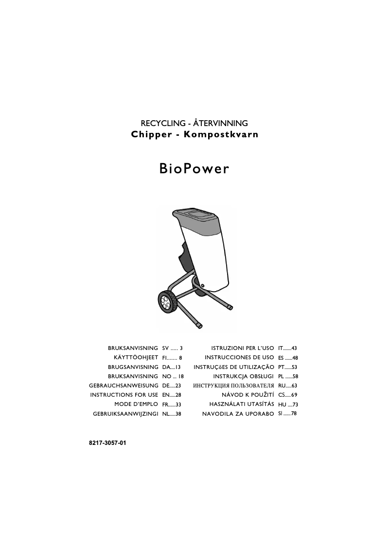 Imagen de la primera página del manual del dispositivo BioPower