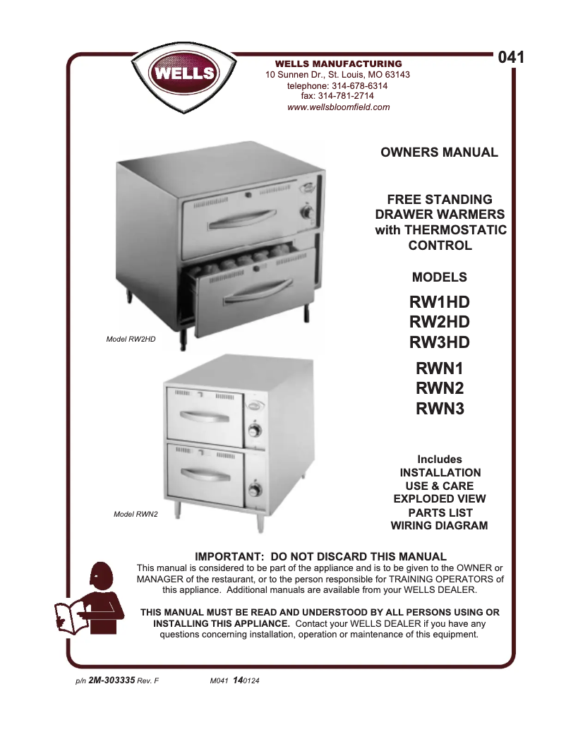 Página 1 del manual Manual de usuario Wells RW3HD